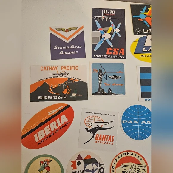 Airline Luggage Decals Original Antique x 40 - Picture 7 of 11